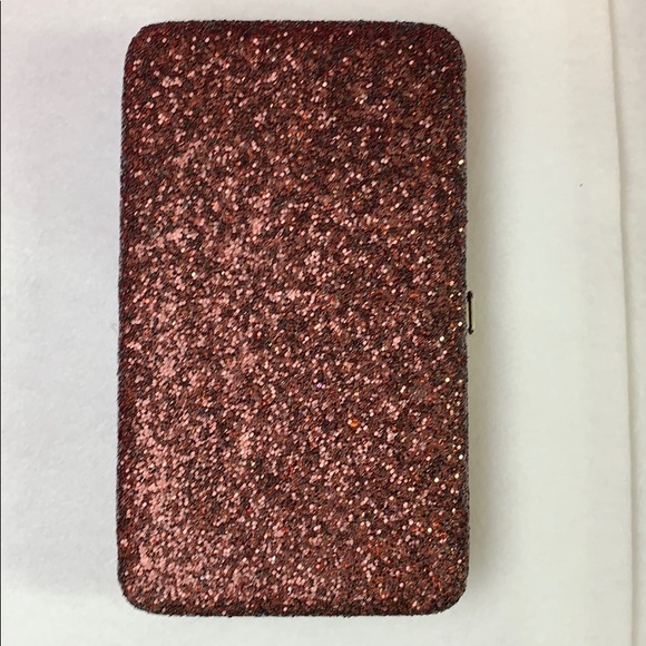 Handbags - Burgundy glittery Evening clutch